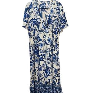 Floral Blue and White Dress